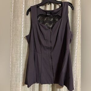 Dark Grey TORRID Peplum Sleeveless Top
